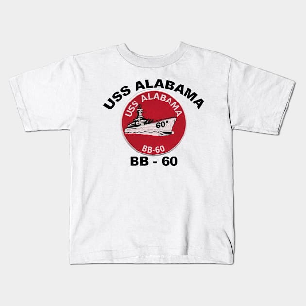 USS Alabama BB-60 Patch Kids T-Shirt by Spacestuffplus